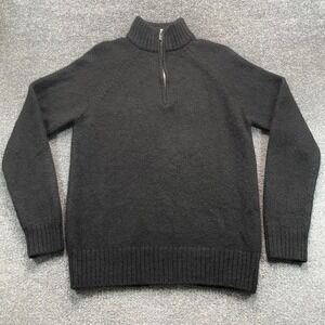 Pacas Quarter Zip Sweater Mens Size M Black Baby Alpaca Wool Blend Pullover